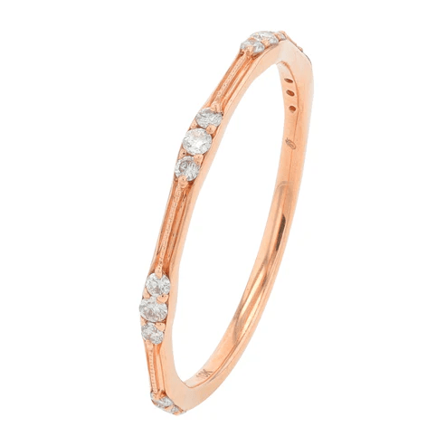 10K Gold .15 CT Diamond Band – Timeless Minimalist Elegance