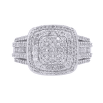 10K white gold diamond cluster ring with 2 carat total weight

Close-up of diamond cluster setting showcasing maximum sparkle

Statement diamond ring in polished white gold

Side profile of white gold cluster diamond ring

Luxury 2 CTW diamond ring for special occasions