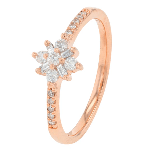 10K gold 0.25 CTW diamond ring

Classic diamond ring in rose gold

Close-up of diamond-set band in 10K gold

Women’s stacking diamond ring

Timeless diamond ring with multiple gold color options